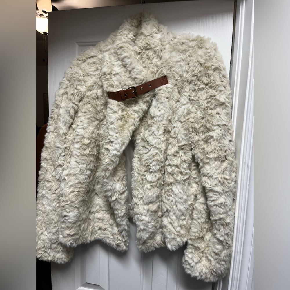 Anthropologie soft coat-cream colored size medium.